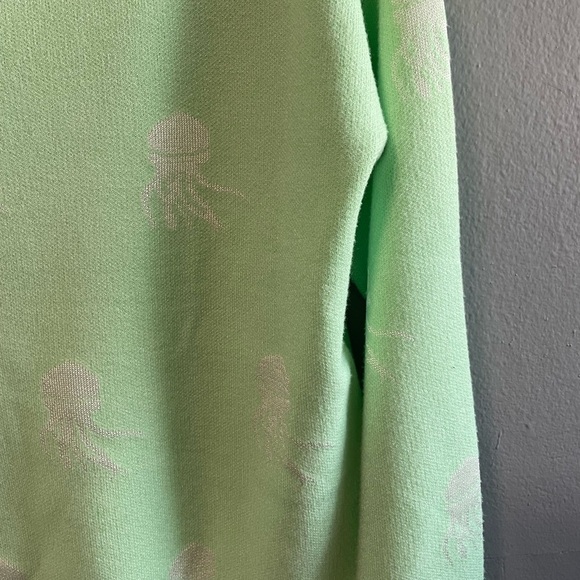NWT Philosophy Republic Mint Green Jellyfish Print Jacquard Sweater. Size Large - Picture 5 of 8